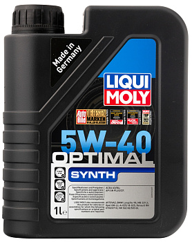 НС-синтетическое моторное масло Optimal Synth 5W-40 1 л. артикул 3925 LIQUI MOLY