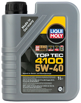НС-синтетическое моторное масло Top Tec 4100 5W-40 1 л. артикул 9510 LIQUI MOLY