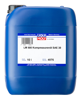 Синтетическое компрессорное масло LM 500 Kompressorenoil 30 10 л. артикул 4076 LIQUI MOLY