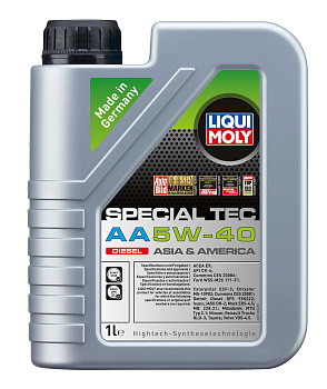 НС-синтетическое моторное масло Special Tec AA  Diesel 5W-40 1 л. артикул 21330 LIQUI MOLY