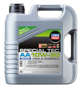 НС-синтетическое моторное масло Special Tec AA Benzin 10W-30 4 л. артикул 21337 LIQUI MOLY