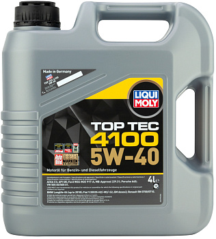 НС-синтетическое моторное масло Top Tec 4100 5W-40 4 л. артикул 2195 LIQUI MOLY