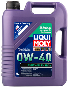 Синтетическое моторное масло Synthoil Energy 0W-40 5 л. артикул 9515 LIQUI MOLY