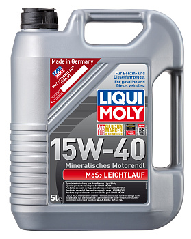 Минеральное моторное масло MoS2 Leichtlauf 15W-40 5 л. артикул 2571 LIQUI MOLY