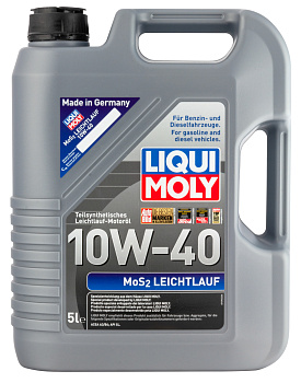 Полусинтетическое моторное масло MoS2 Leichtlauf 10W-40 5 л. артикул 2184 LIQUI MOLY