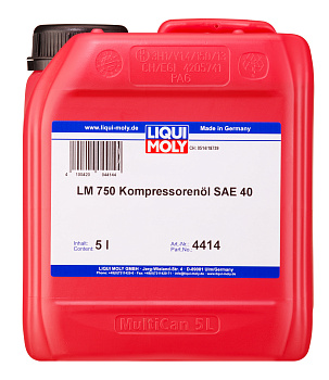 Синтетическое компрессорное масло LM 750 Kompressorenoil 40 5 л. артикул 4414 LIQUI MOLY